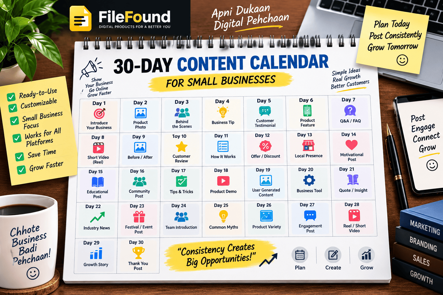 Content calendar visual
